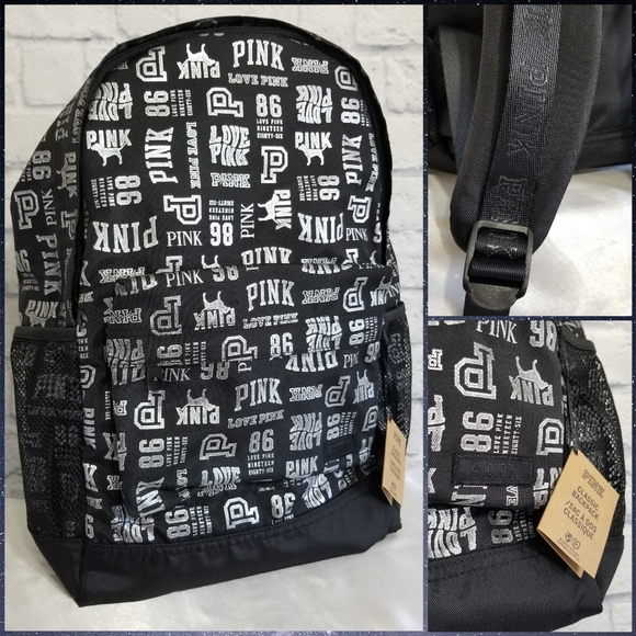PINK Victoria's Secret Bags Pink Victorias Secret Backpack Black